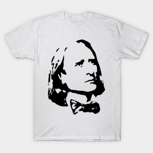 Franz Liszt Black On White T-Shirt